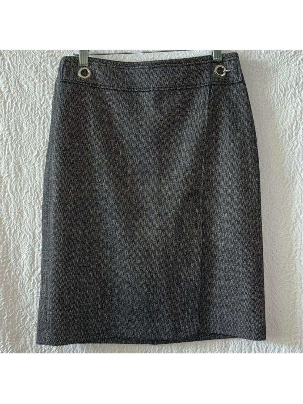 H&M Herringbone Pencil Midi Skirt